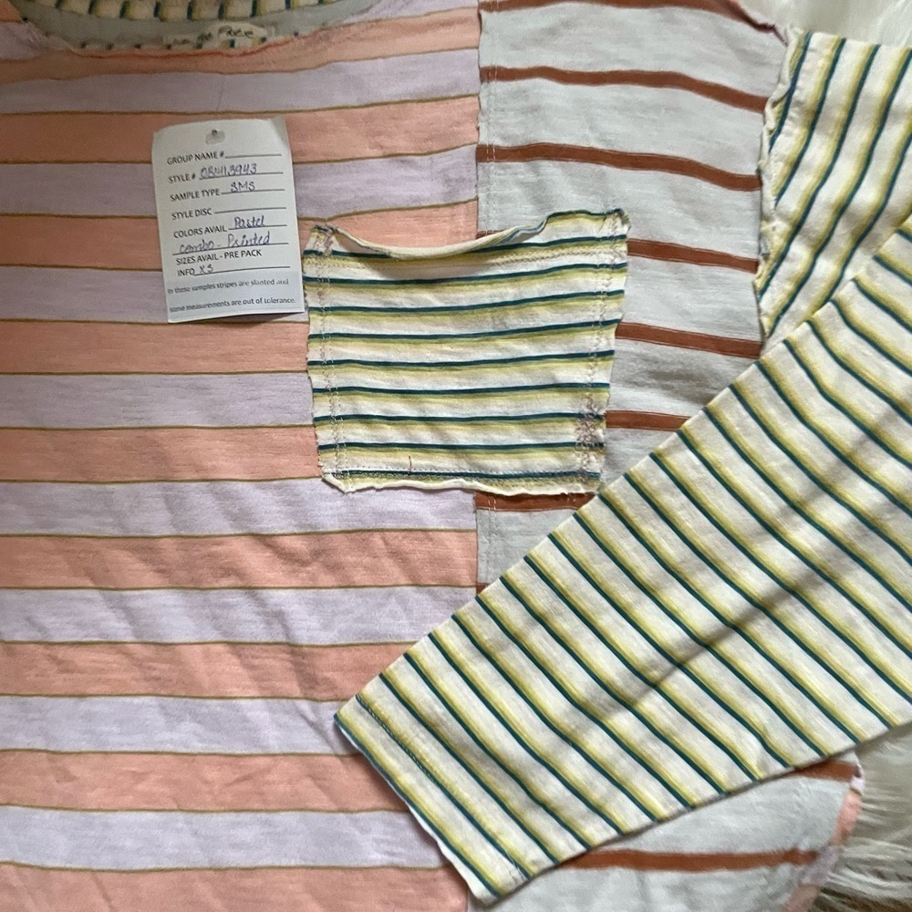 FREE PEOPLE Pastel Combo Printed Long Sleeve Top - Picture 3 of 4